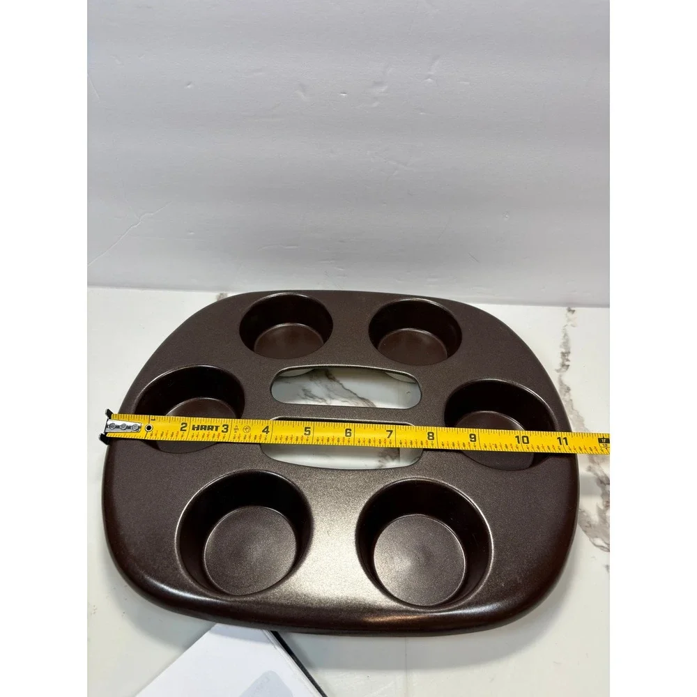 Nordic‎ Ware Microwave Eggs N Muffin Pan Gemstone Brown 6 Cavity Vintage 11.5in